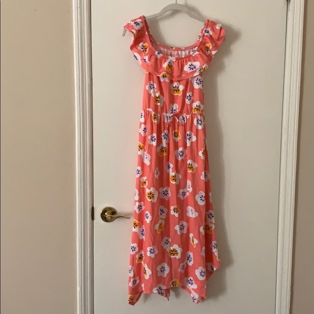 Cat and Jack Target coral floral girls dress - Picture 2 of 6